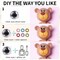 40PCS 30mm Glitter Safety Eyes for Amigurumi – Plastic Crochet Doll Eyes with Washers for Plush Toys, Bears, and DIY Crafts